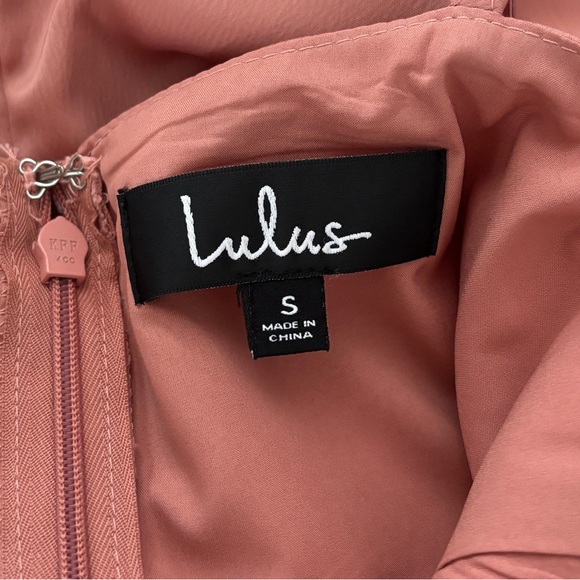 Lulus Quite Likely Rose Pink Satin Asymmetrical Midi Dress Size Small - Picture 6 of 10